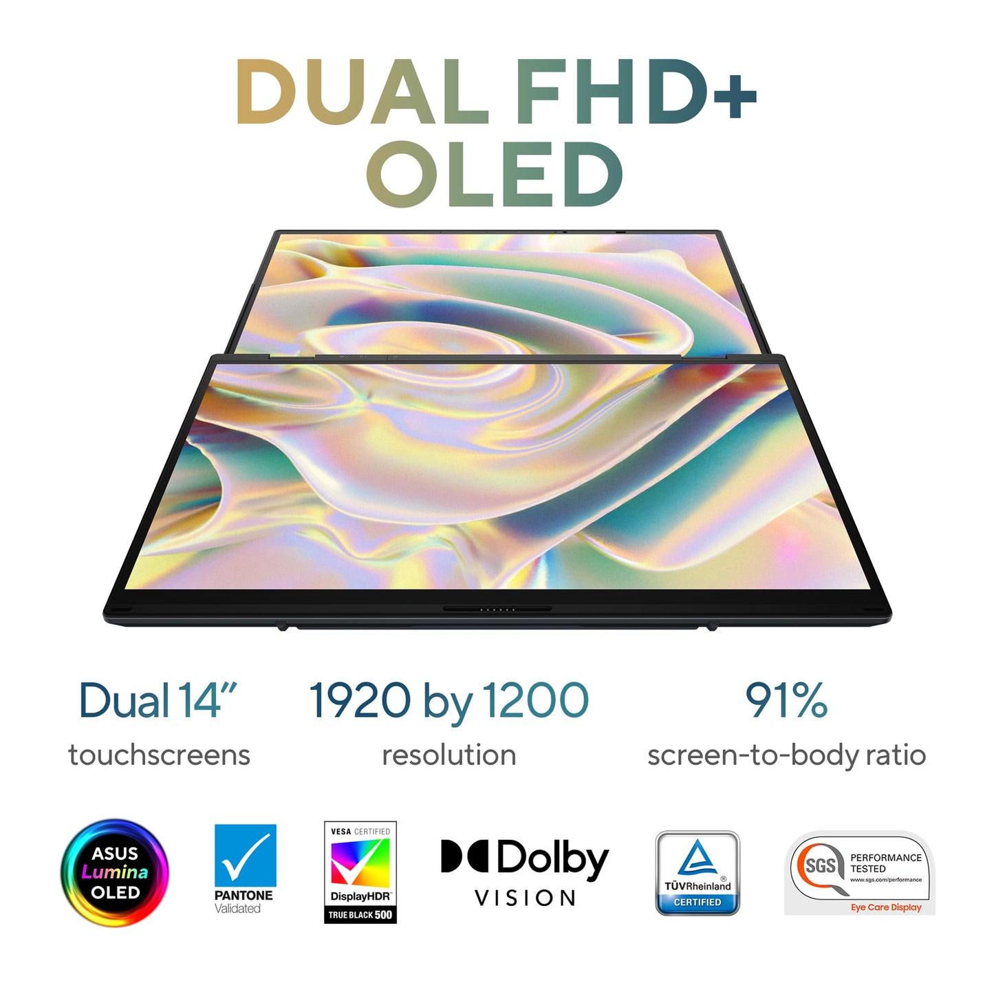 ASUS Zenbook Duo OLED (2024), 14" (35.56cm) FHD OLED Touch Display, Intel Core Ultra 9 185H, Built-in AI, Dual Screen Laptop (32GB/1TB SSD/Intel Arc Graphics/Win11/Gray/1.65 Kg), UX8406MA-QL961WS