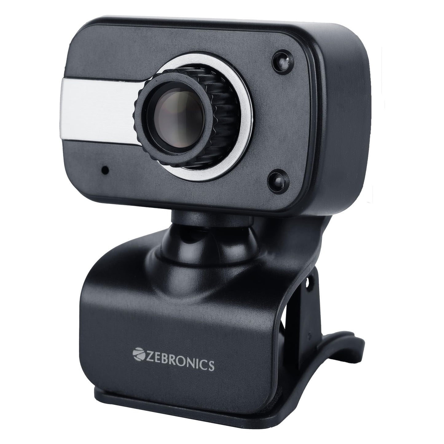 Zebronics Zeb-Crystal Clear Web Camera with 3P Lens,Built-in Microphone,Auto White Balance,Night Vision and Manual Switch for LED (Black)