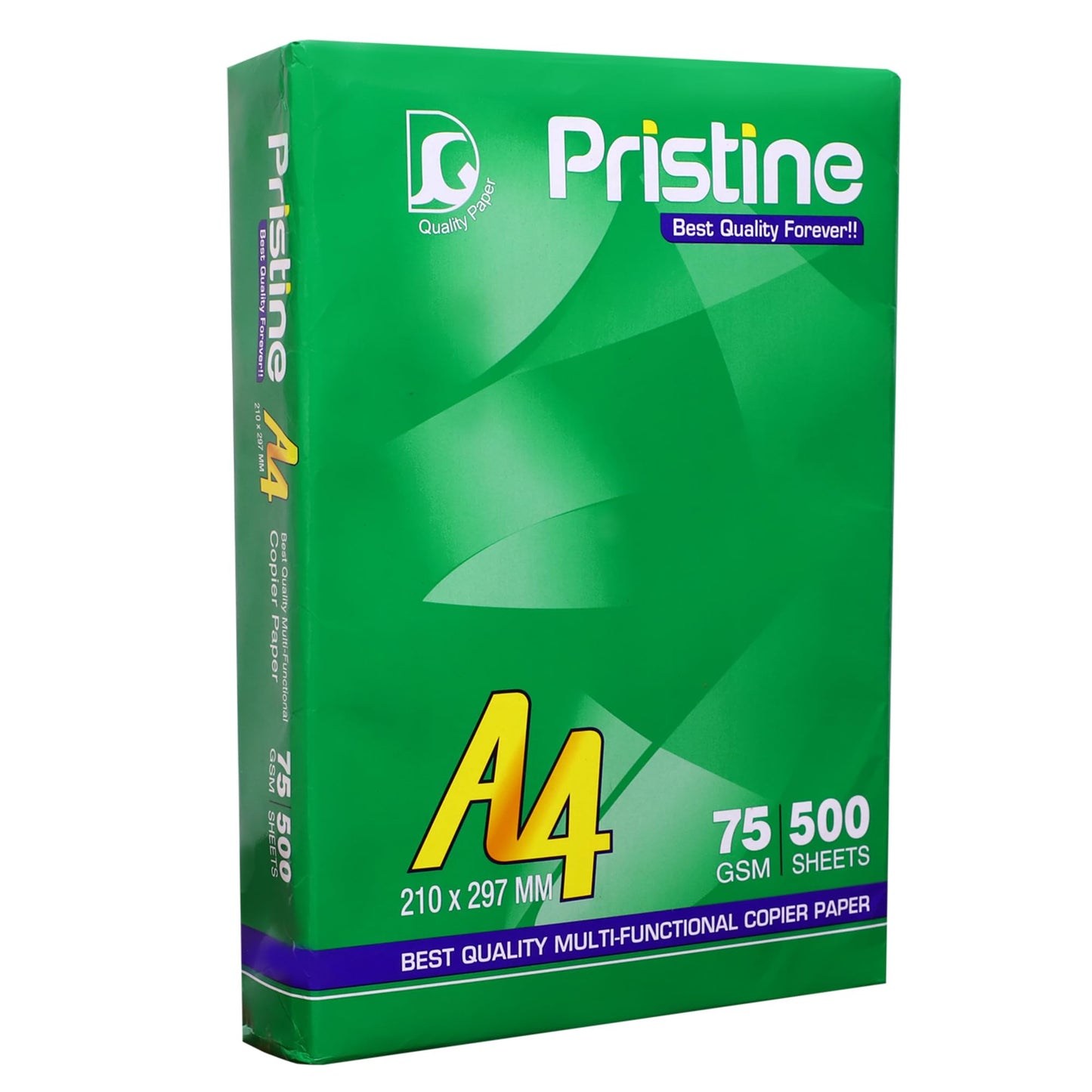 Pristine Copier Paper | 1 Ream | A4 Size | 75 GSM | 500 Sheets | White Paper | For Laserjet & Inkjet Printer | Fast Drying | Both Side Print | Eco Friendly