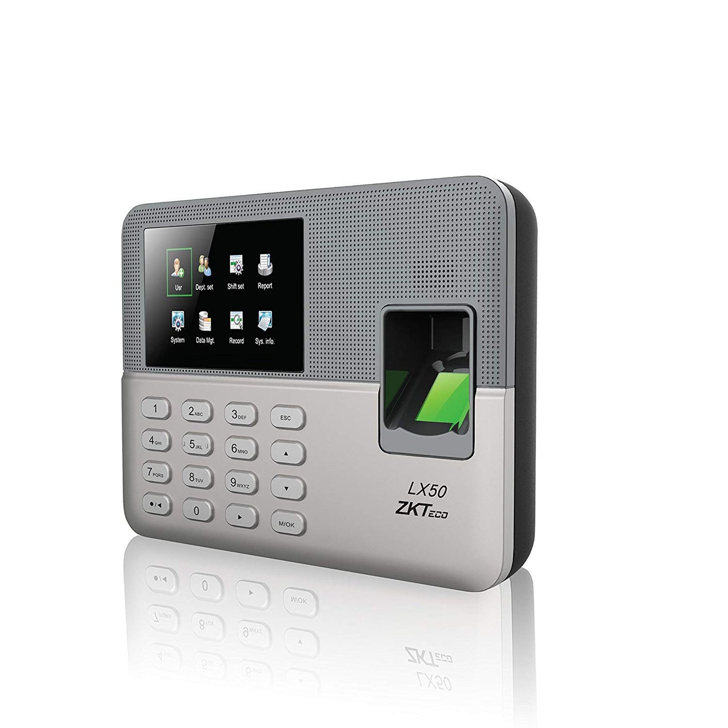ZKTeco LX50 Biometric Fingerprint Time Attendance Clock | Employee Check-in Recorder with Built-in SSR Excel Software | 500 Users Capacity | No Monthly Fees (Silver)