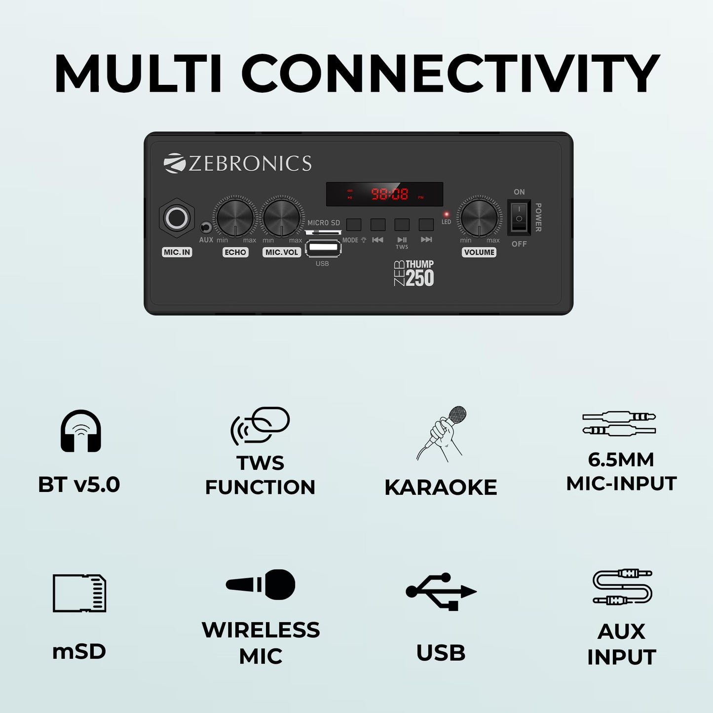 Zebronics Thump 111 Trolley Speaker with Bluetooth