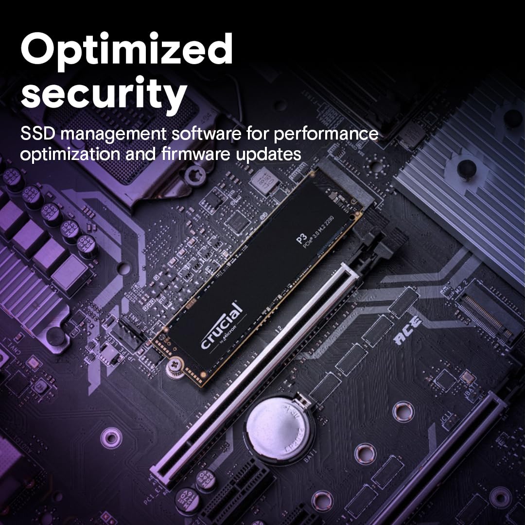 Crucial P3 Plus 500GB PCIe 4.0 3D NAND NVMe M.2 SSD, up to 4700MB/s - CT500P3PSSD8