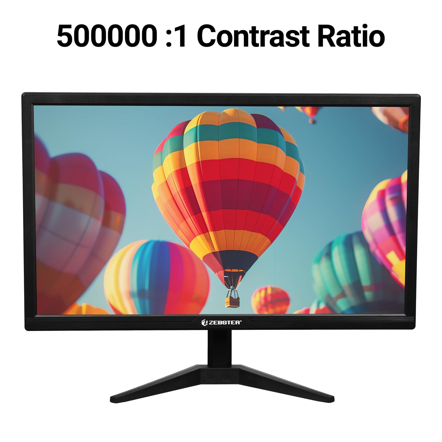 ZEBSTER GV120 20 Inch (50.8 cm) LED Monitor with Dual HDMI & VGA Input, HD+ 1600 x 900, 250nits Brightness, 16.7M Colors, 16:9 Aspect Ratio, Wall Mountable