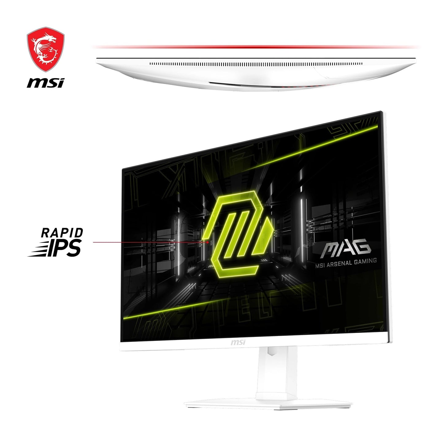 MSI MAG 274QRFW 27 Inch WQHD Gaming Monitor - 2560 x 1440 Rapid IPS Panel, 180 Hz / 1ms GtG, 123% sRGB Colour Gamut, Fan-Less Design, DisplayHDR 400 - DP 1.4a, HDMI 2.0b