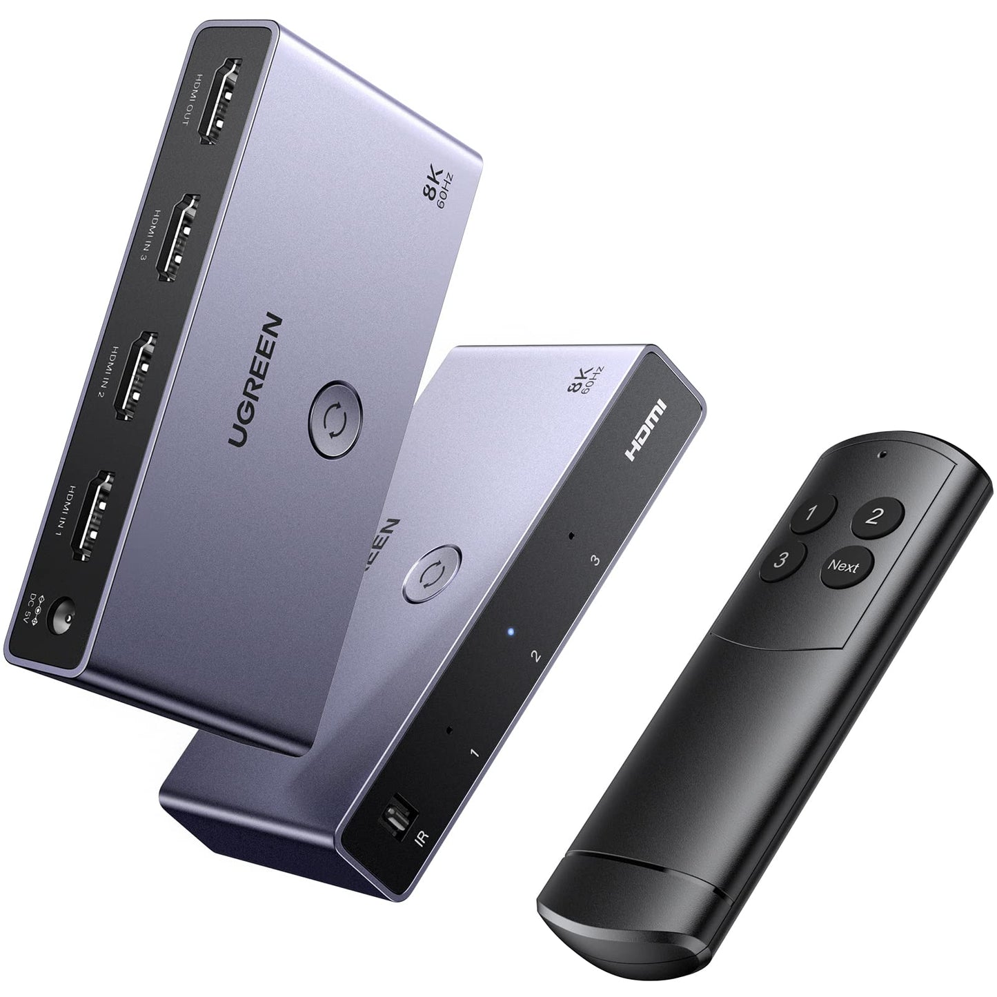 UGREEN 8K@60Hz HDMI Switch 3 in 1 Out 8K 2.1 Switcher Splitter 3 Port with IR Remote HDCP2.3 3D Dolby DST Compatible with PS5 PS4 Xbox Apple TV Fire Stick
