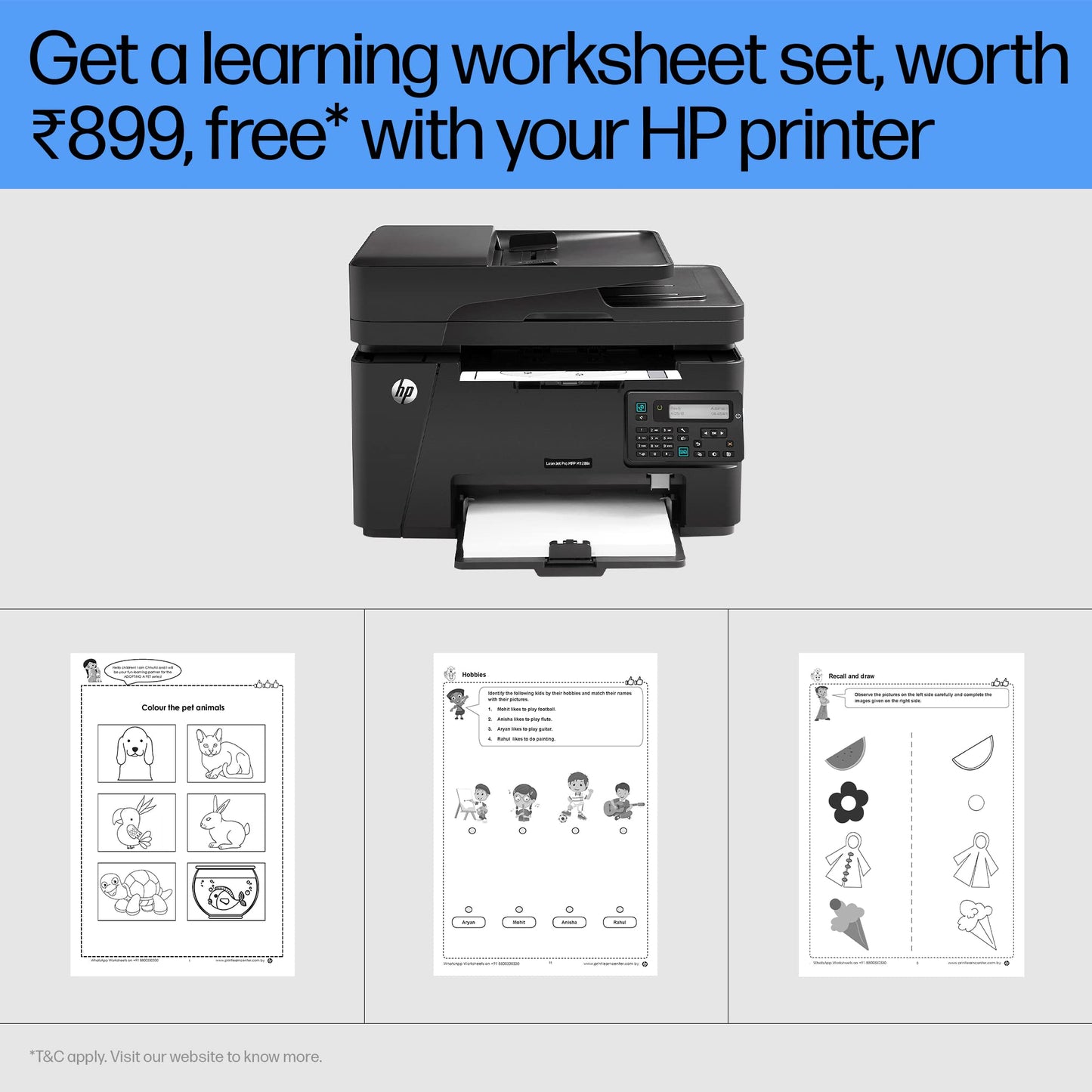 HP MFP M128Fn Laserjet Monochrome Printer: Print, Copy, Scan, Automatic Document Feeder, Ethernet, Fast Printing Upto 20Ppm, Easy and Secure Setup, 3 Year Warranty, Black