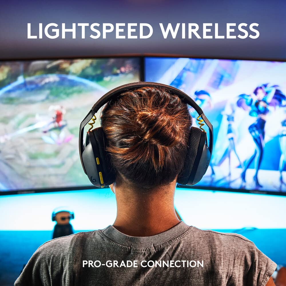Logitech G435 Light Speed and Lightweight Gaming Bluetooth Wireless Over Ear Headphones with Mic, 18H Battery, Compatible for Dolby Atmos, Pc, Ps4, Ps5, Mobile - (Black)