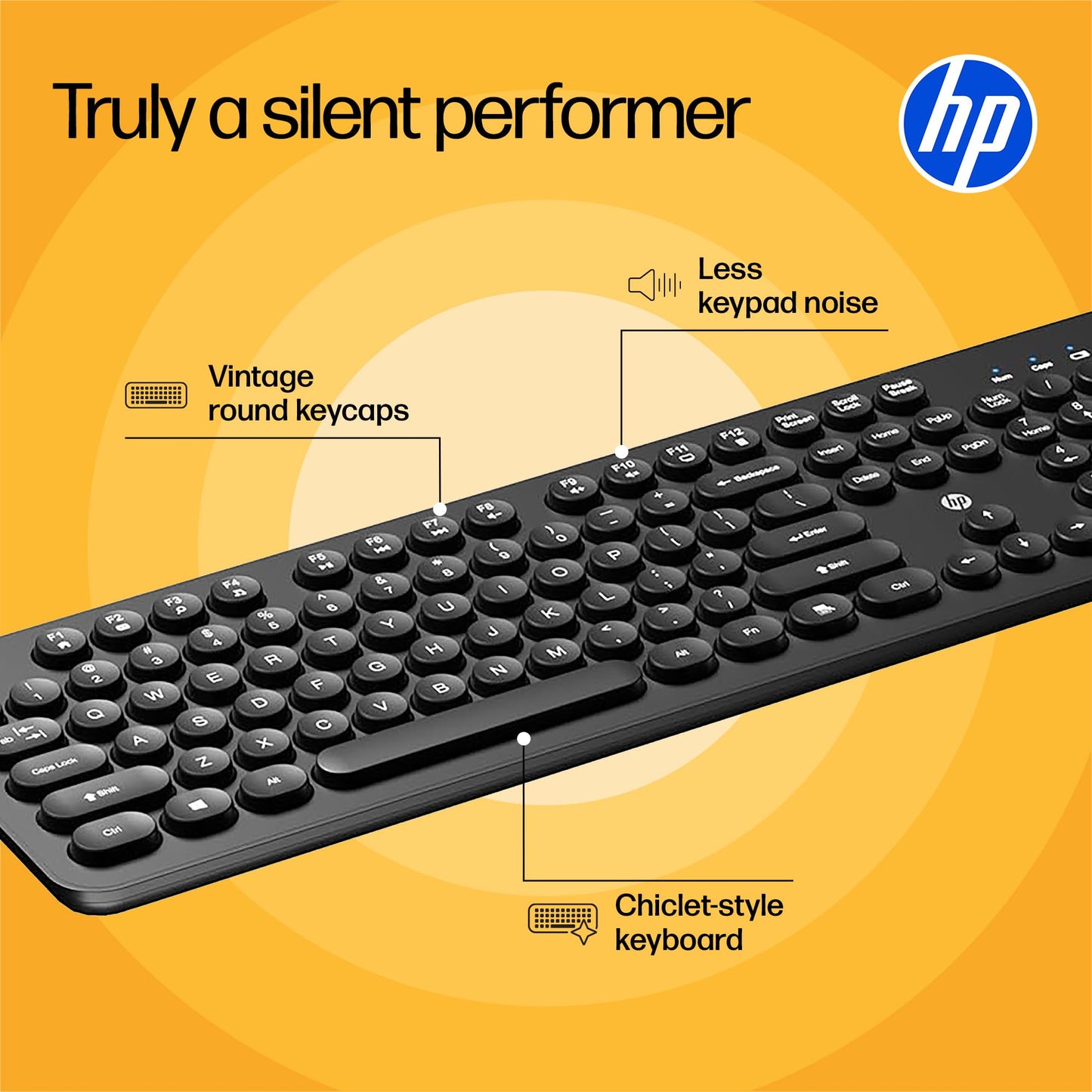 HP K270 Wireless Keyboard, Black