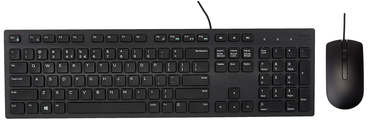 Dell USB Wired Keyboard and Mouse Set (Black) KB216+MS116