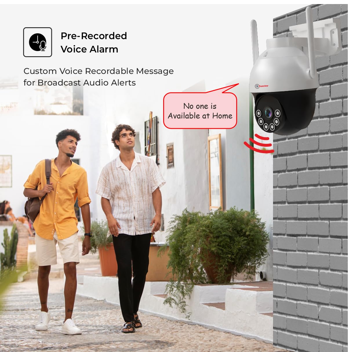 Trueview 3Mp HD 4G SIM Based Pan Tilt CCTV Camera, Outdoor Indoor Security Camera, Water Proof, 2 Way Talk, Cloud Storage, Motion Detect, Supports SD Card Up to 256 GB, Color Night Vision, Alexa