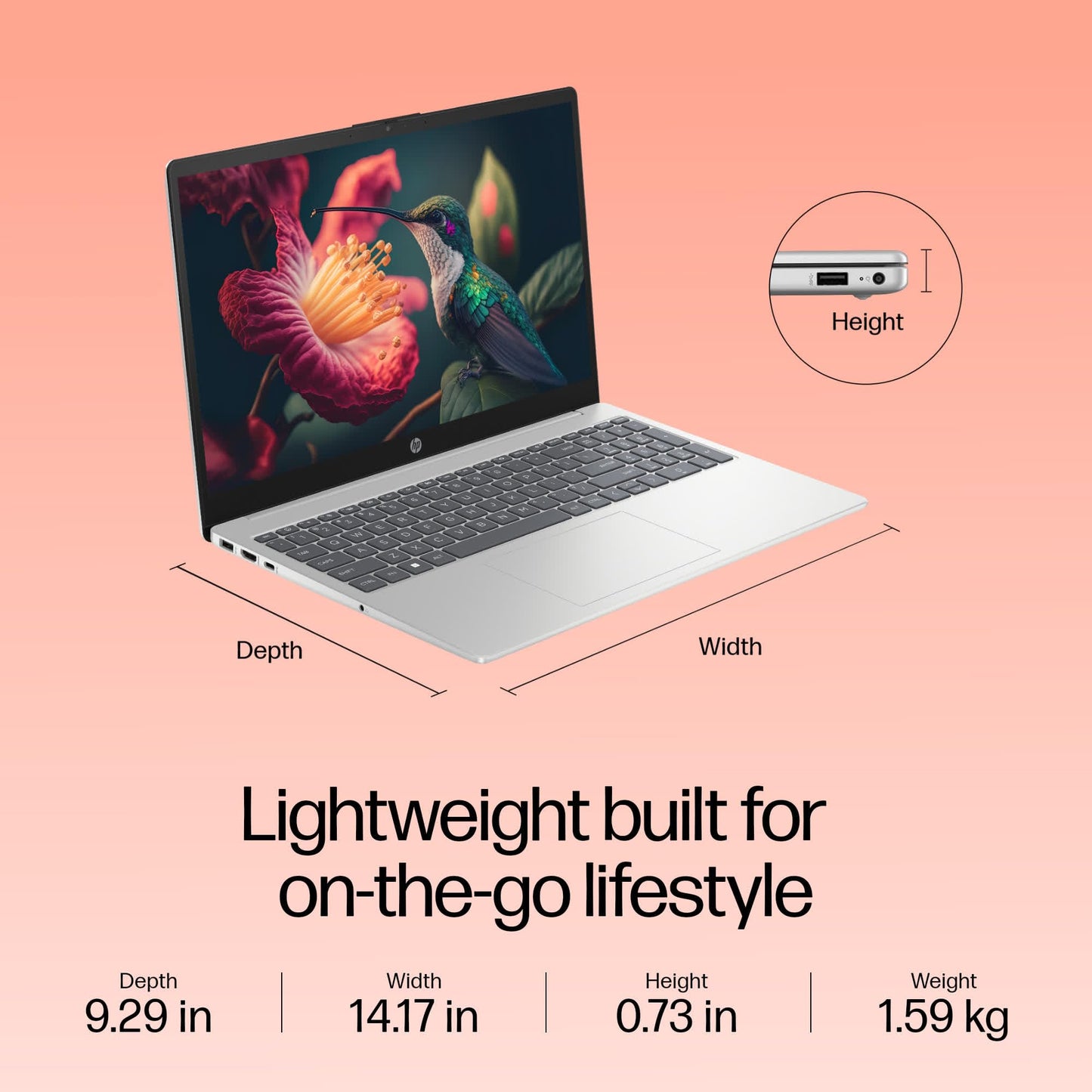 HP 15, 13th Gen Intel Core i5-1334U Laptop (8GB RAM, 512GB SSD), Anti-Glare, 15.6"/39.6cm, FHD, Win 11, MS Office 2021, Silver, 1.59Kg, Intel UHD Graphics, FHD Camera, Backlit KB, fd0220TU