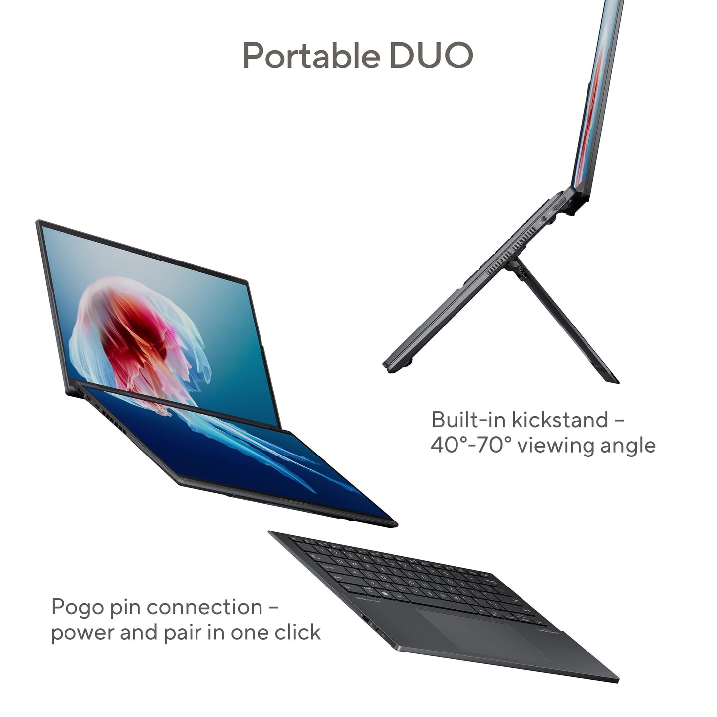 ASUS Zenbook Duo OLED (2024), 14" (35.56cm) FHD OLED Touch Display, Intel Core Ultra 9 185H, Built-in AI, Dual Screen Laptop (32GB/1TB SSD/Intel Arc Graphics/Win11/Gray/1.65 Kg), UX8406MA-QL961WS