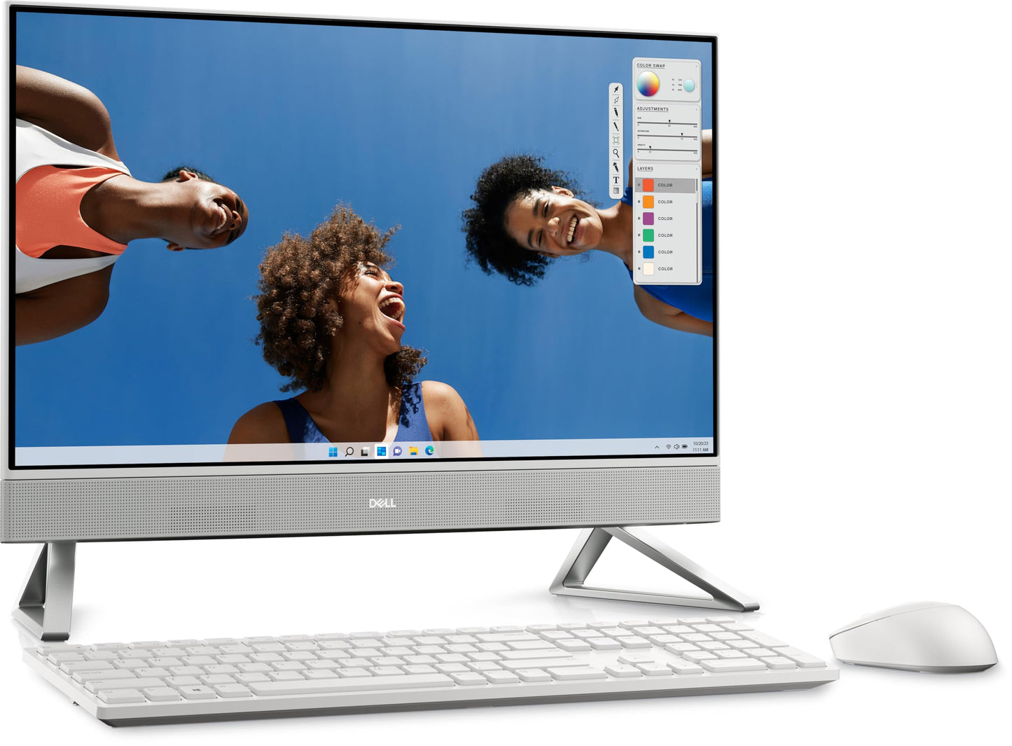 Dell AIO Inspiron 5430, Core 7 150U, 16 GB, 1TB SSD Intel® Graphics, 23.8" FHD AG Infinity Narrow Border Non-Touch | Windows 11 + Office H&S 2021 | Pearl White Cover | Wireless Keyboard & Mouse