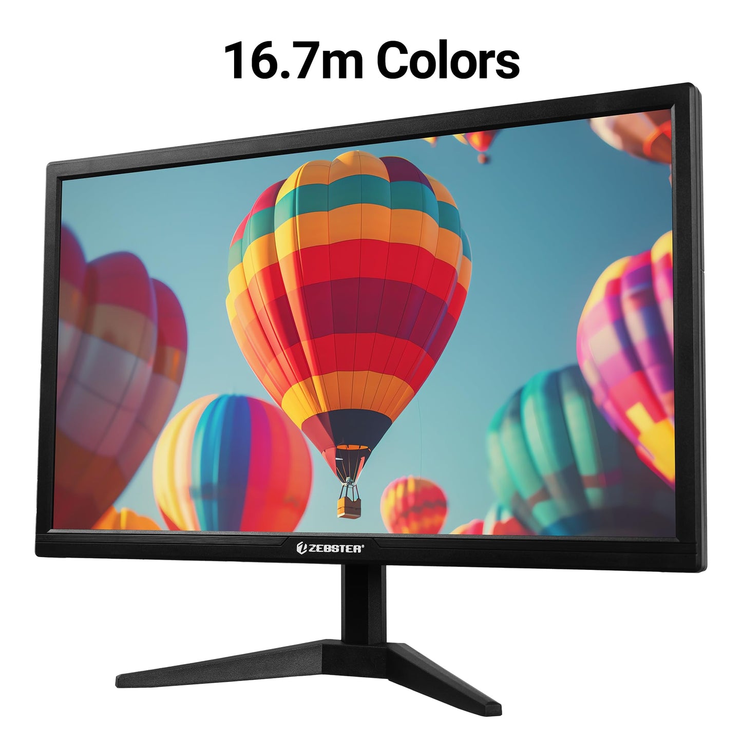 ZEBSTER GV120 20 Inch (50.8 cm) LED Monitor with Dual HDMI & VGA Input, HD+ 1600 x 900, 250nits Brightness, 16.7M Colors, 16:9 Aspect Ratio, Wall Mountable