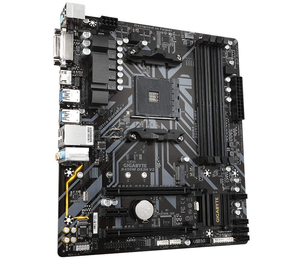 GIGABYTE B450M DS3H V3 (AMD Ryzen AM4/Micro ATX/M.2/HMDI/DVI/USB 3.1/DDR4/Motherboard)