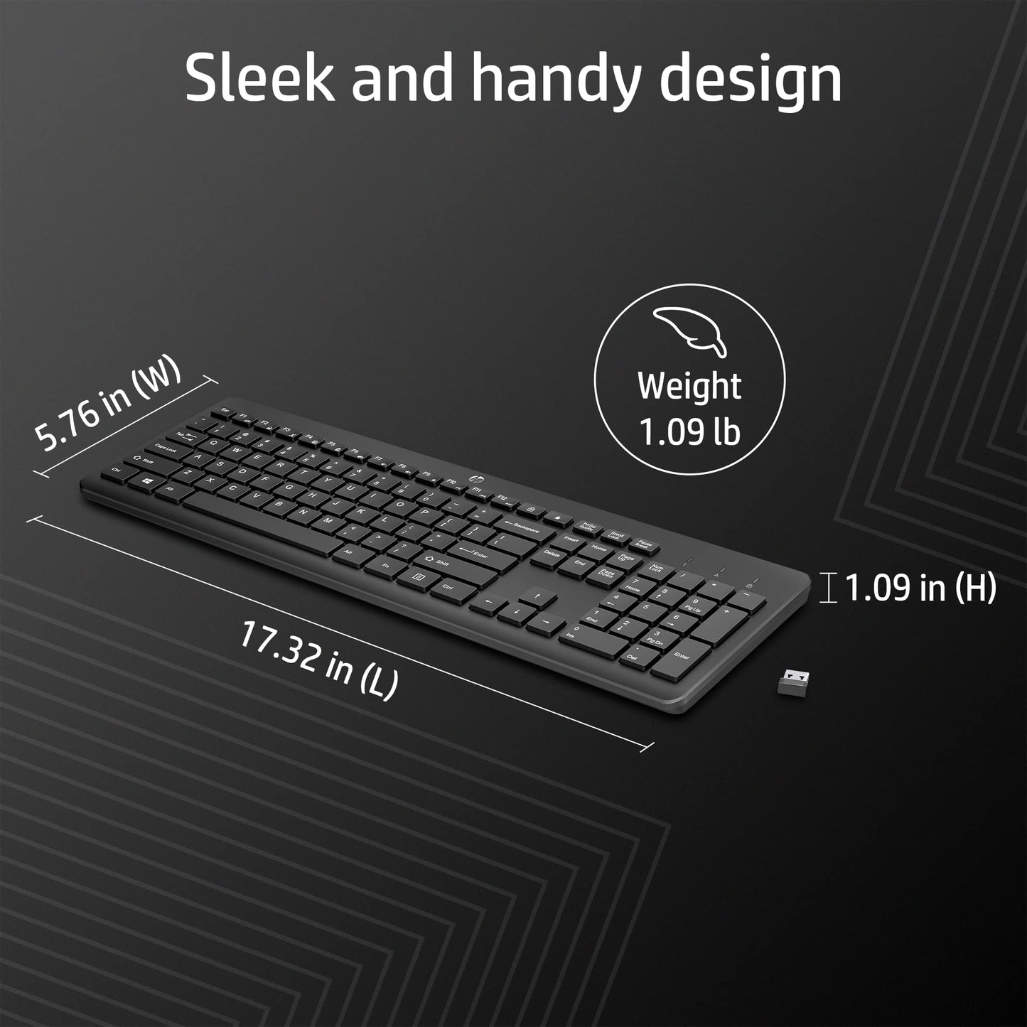 HP 230 Wireless Black Keyboard with 2.4GHz connectivity up to 10m, 12 Function Keys and 16-Month Long Battery Life. 3-Years Warranty.(3L1E7AA)