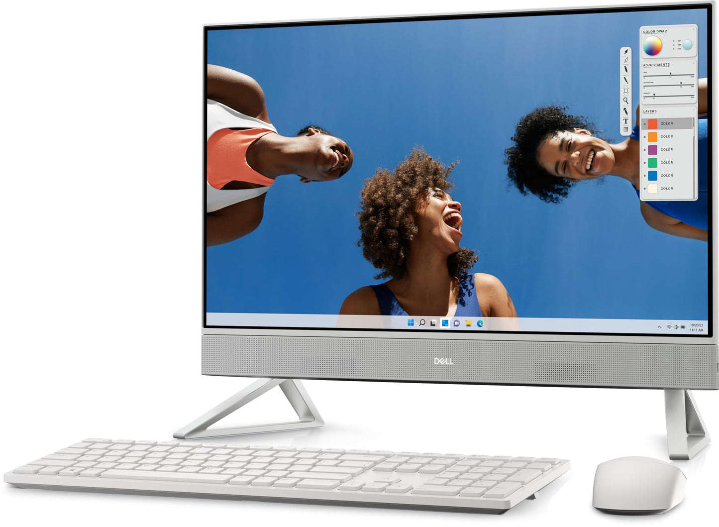 Dell AIO Inspiron 5430, Core 7 150U, 16 GB, 1TB SSD Intel® Graphics, 23.8" FHD AG Infinity Narrow Border Non-Touch | Windows 11 + Office H&S 2021 | Pearl White Cover | Wireless Keyboard & Mouse