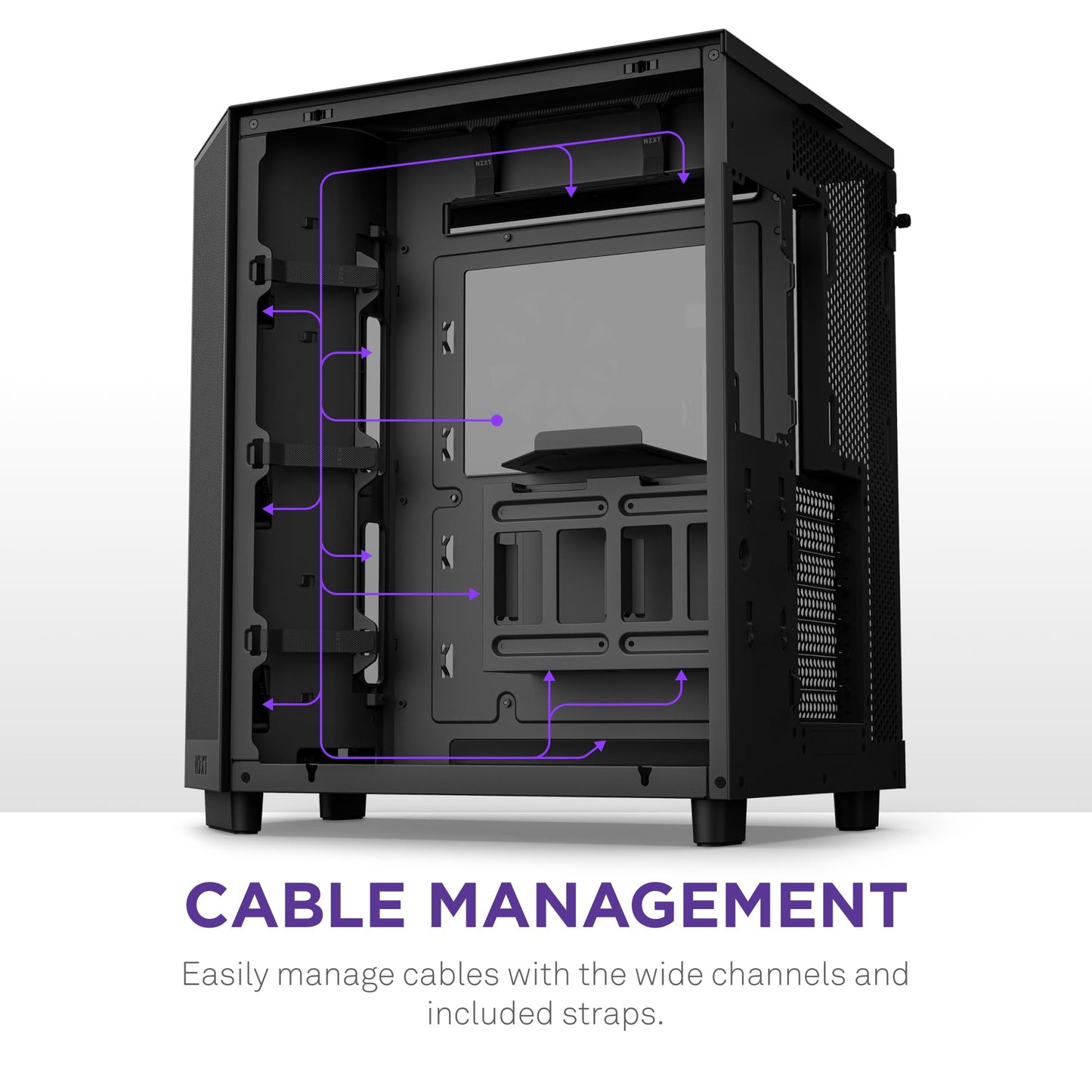 NZXT H6 Flow | CC-H61FB-01 | Compact Dual-Chamber Mid-Tower Airflow Case | Panoramic Glass Panels | High-Performance Airflow Panels | Includes 3 x 120mm Fans | Cable Management | Black