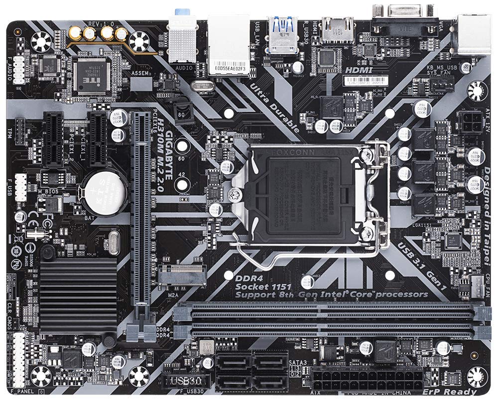 GIGABYTE H310M M.2 2.0 (LGA1151/ Intel/ H310/ Micro ATX/ DDR4/ HDMI 1.4/ M.2/ Motherboard)