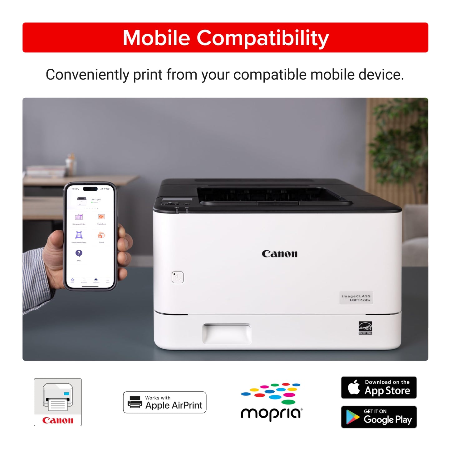 Canon imageCLASS LBP172dw – Monochrome Duplex, Wireless Laser Printer