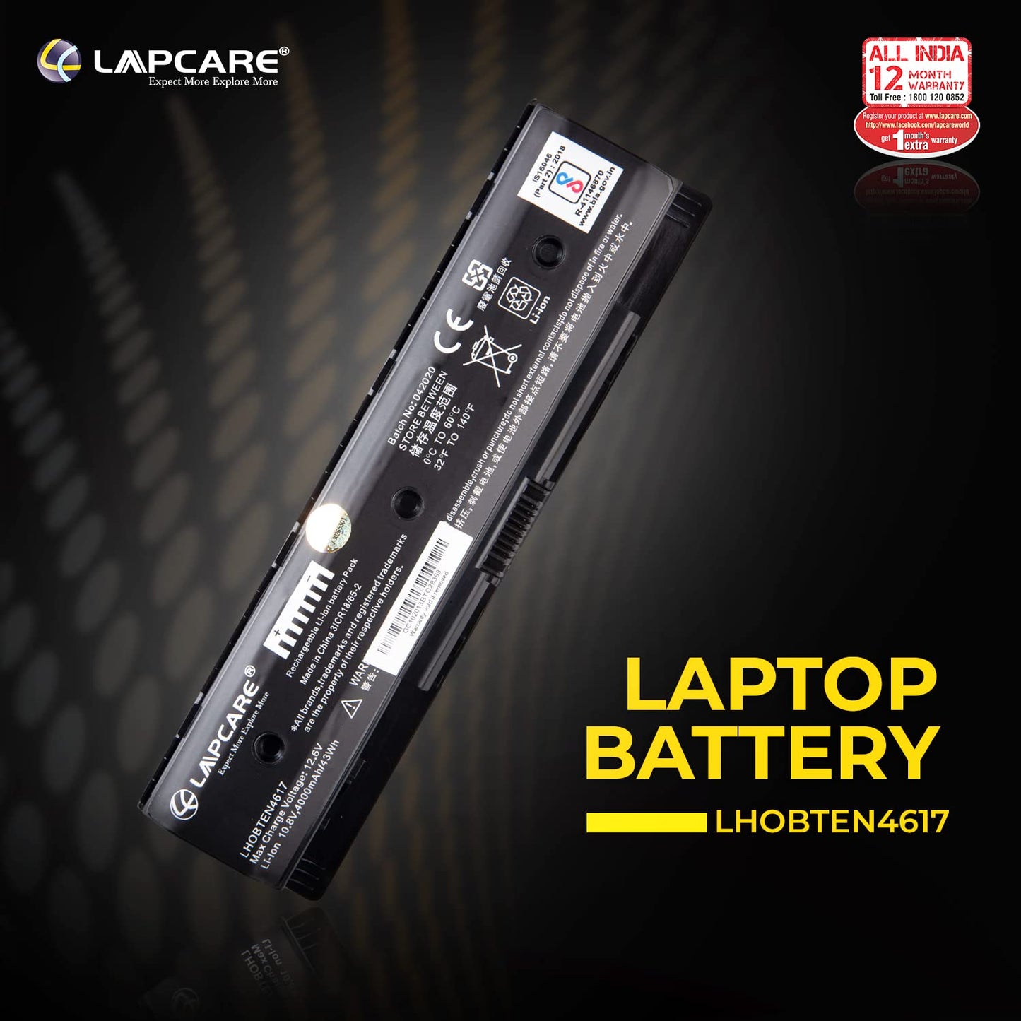 Lapcare PI06 Notebook Battery for HP Envy 17-J, Envy 15-J, Envy 15-Q, Pavilion 14-E, 15-E, 17-E Series PN: 710417-001 HSTNN-LB4O
