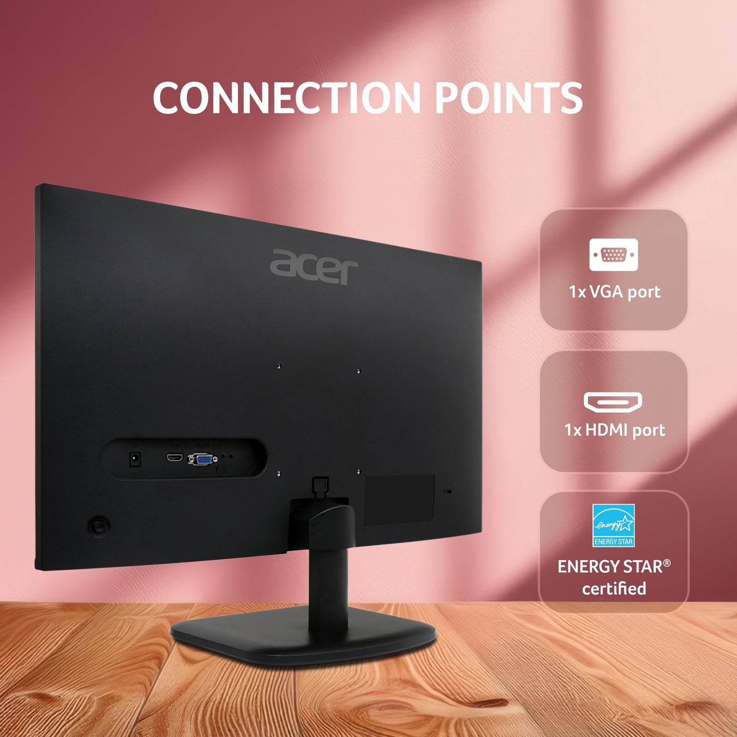 Acer EK240Y P6 P6 23.8 Inch IPS Full HD Backlit LED Monitor I 144Hz Refresh Rate, 1MS VRB Response Time, AMD FreeSync I 1 x VGA 1 x HDMI with Inbox HDMI Cable I Zero Frame Design I Eye Care I Black