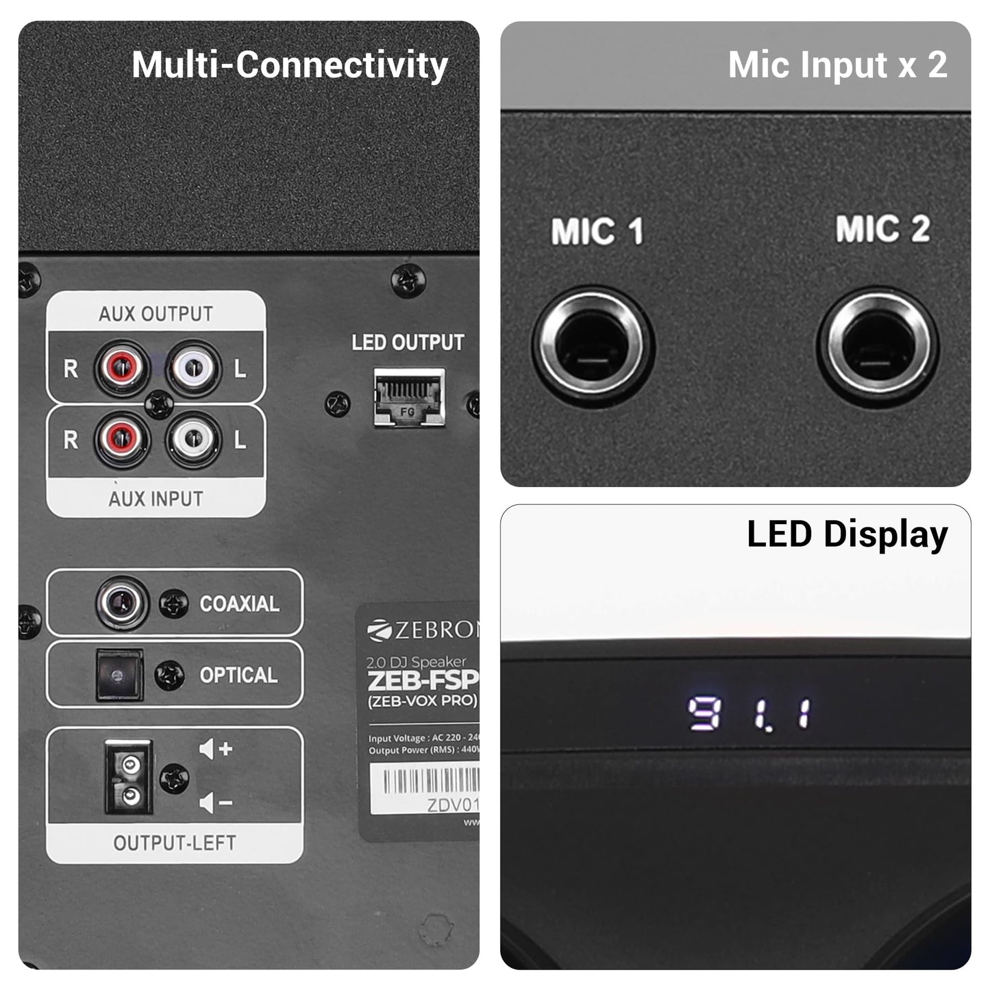 ZEBRONICS VOX PRO 2.0 DJ Party Bluetooth Speaker