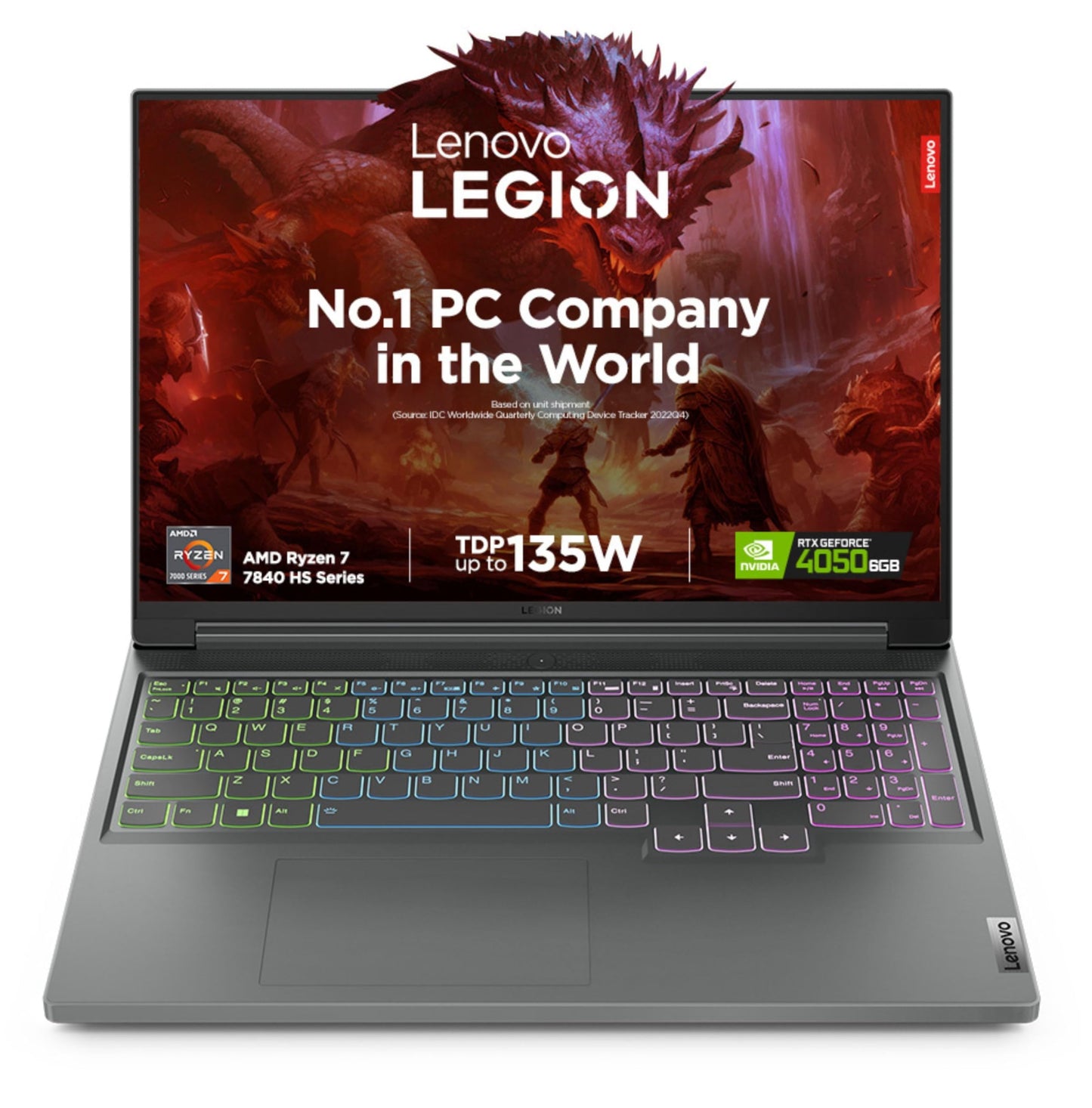 Lenovo Legion Slim 5 AI Powered Ryzen 7 7840HS | AMD NVIDIA RTX 4050 6GB (16GB RAM/512GB SSD/16 Inches (40.64cm)/144Hz/Windows 11/MS Office 21/3 Month Game Pass/Grey/2.4Kg), 82Y9009KIN Gaming Laptop