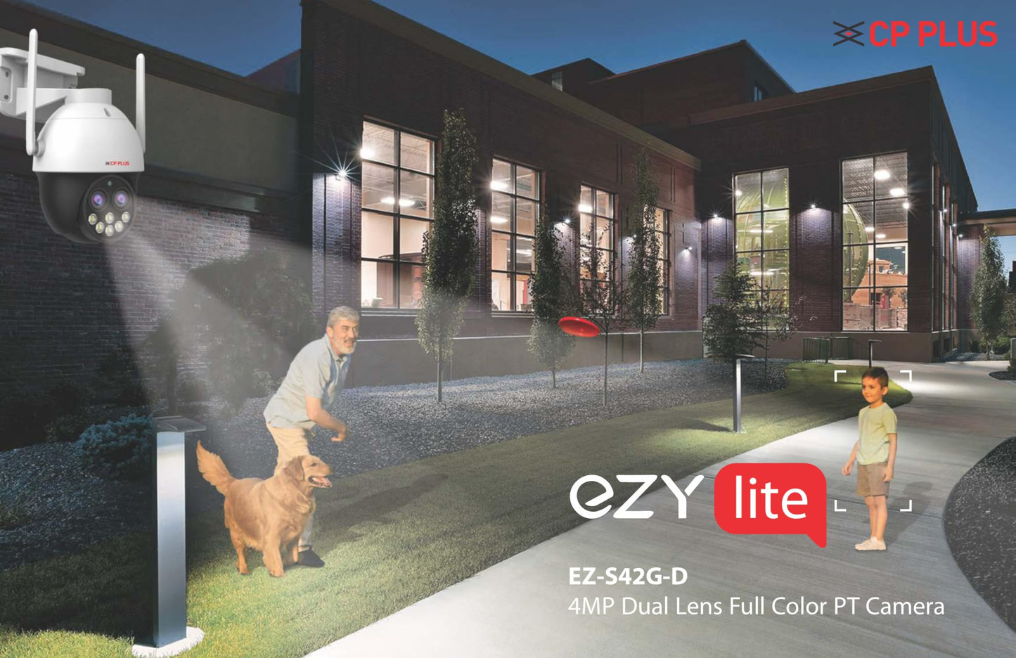 CP PLUS 4MP Dual Lense 4G SIM Supported Full Color PT Outdoor Camera | 10x Zoom Using Dual Lens | 360° View | Supports 2 Way Talk | SD Card (Upto 256 GB) | Motion Detection | EZ-S42G-D