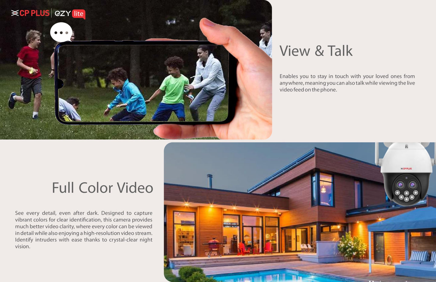 CP PLUS 4MP Dual Lense 4G SIM Supported Full Color PT Outdoor Camera | 10x Zoom Using Dual Lens | 360° View | Supports 2 Way Talk | SD Card (Upto 256 GB) | Motion Detection | EZ-S42G-D