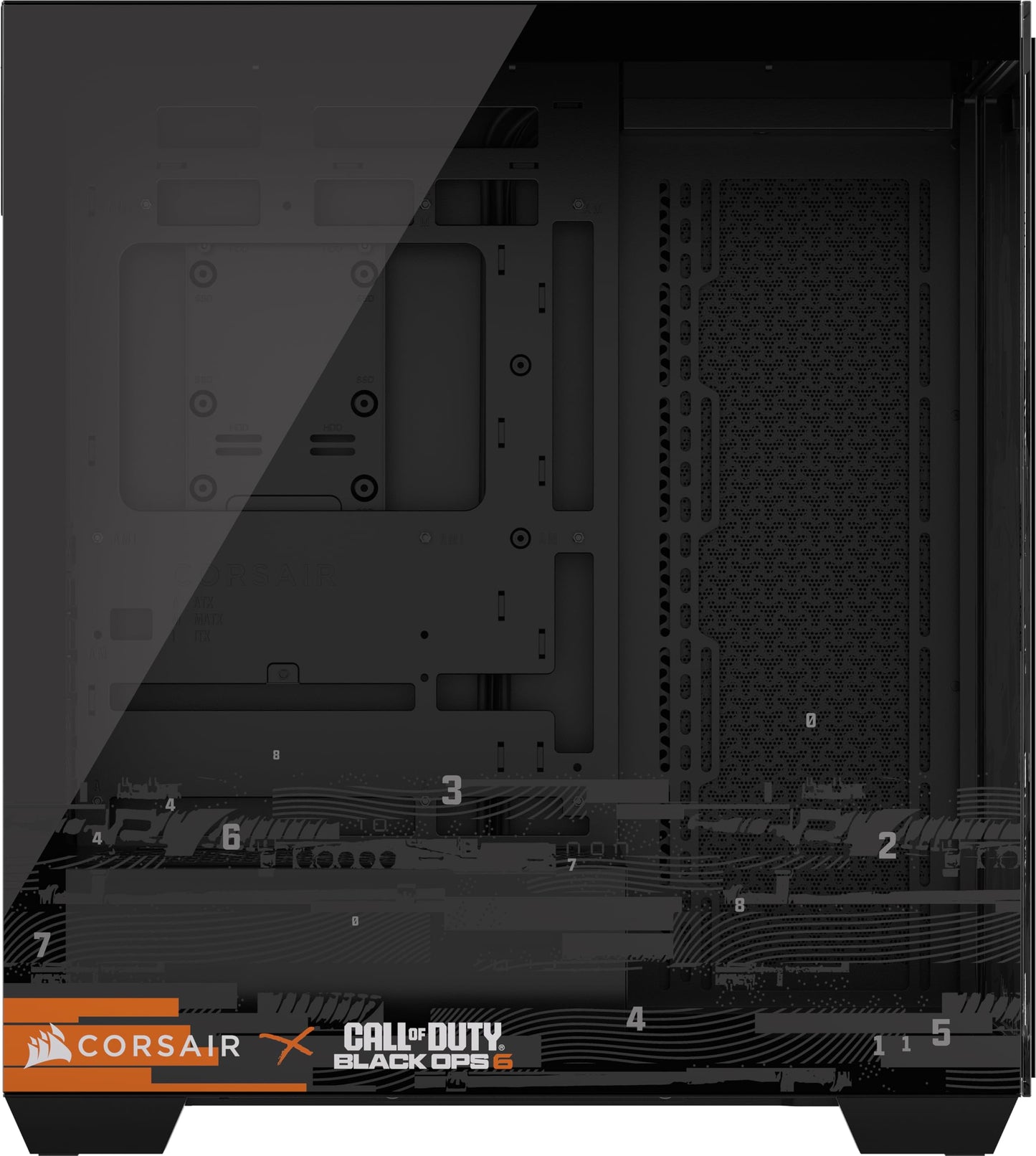 CORSAIR 3500X Call of Duty: Black Ops 6 Edition Mid-Tower ATX PC Case – Panoramic Tempered Glass, Spacious Interior, ASUS BTF and MSI Project Zero Reverse Motherboard Compatible, No Fans Included