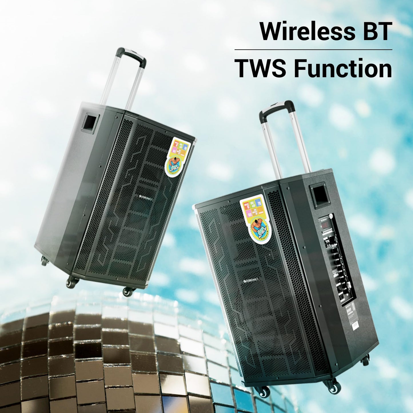 ZEBRONICS Metal Pro Powerful DJ Trolley Speaker with UHF Wireless Mic