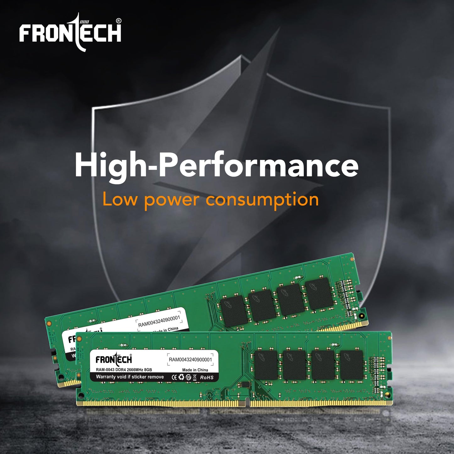 FRONTECH 8GB DDR4 16 Chips 2666 MHz Desktop RAM Memory, Suitable for Gaming, Multitasking (RAM-0043)