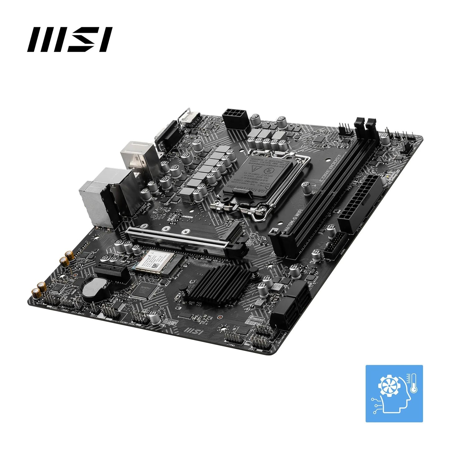 MSI PRO H610M-G WiFi Motherboard – Micro-ATX, Supports 12th/13th/14th Gen Intel Core Processors, LGA 1700 Socket, DDR5 Memory Boost 5600MHz/MAX, PCIe 4, 1G LAN, M.2 Slots, USB 3.2, Wi-Fi 6E