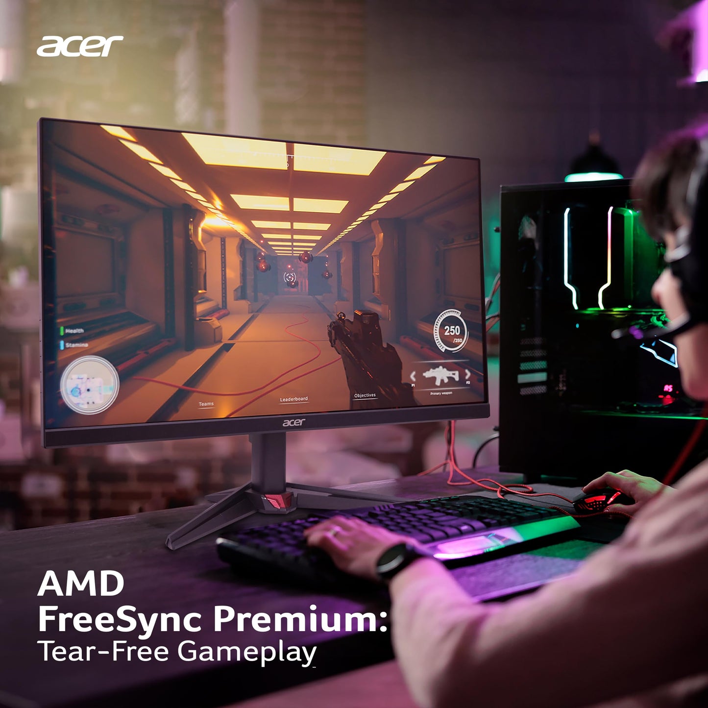 Acer Nitro VG240Y X1 23.8 Inch IPS Full HD Backlit LED Gaming Monitor I 0.5 MS Response I 200Hz Refresh Rate I SRGB 99%, HDR 10 I 2xHDMI, 1xDP I Stereo Speakers I AMD FreeSync Premium I Eye Care
