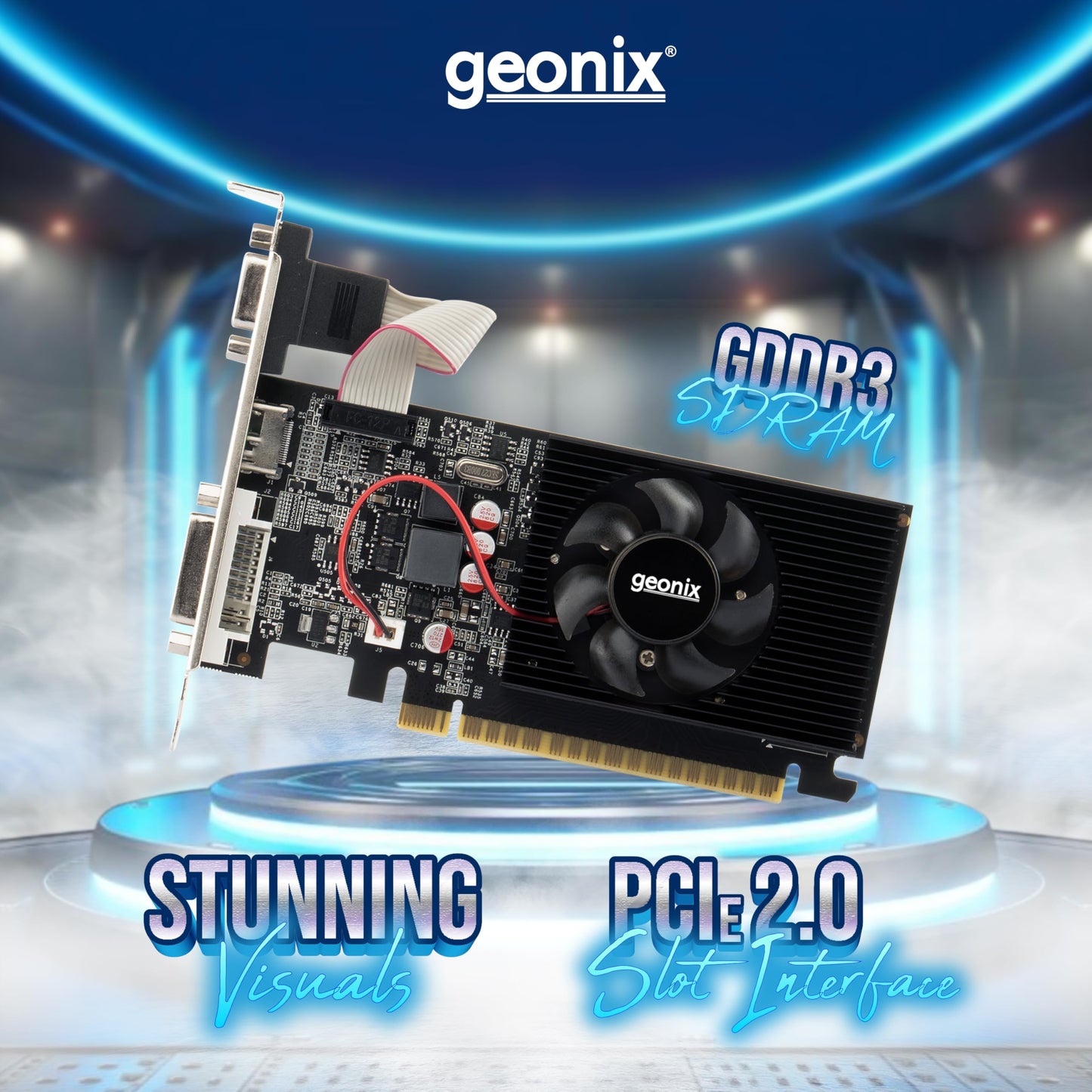 GEONIX GEFORCE GT 730LP 4GB DDR3 Graphic Card | 64bit Dual Slot | Multiple Outputs- VGA, HDMI, DVI | Support PCI-e2 Profile