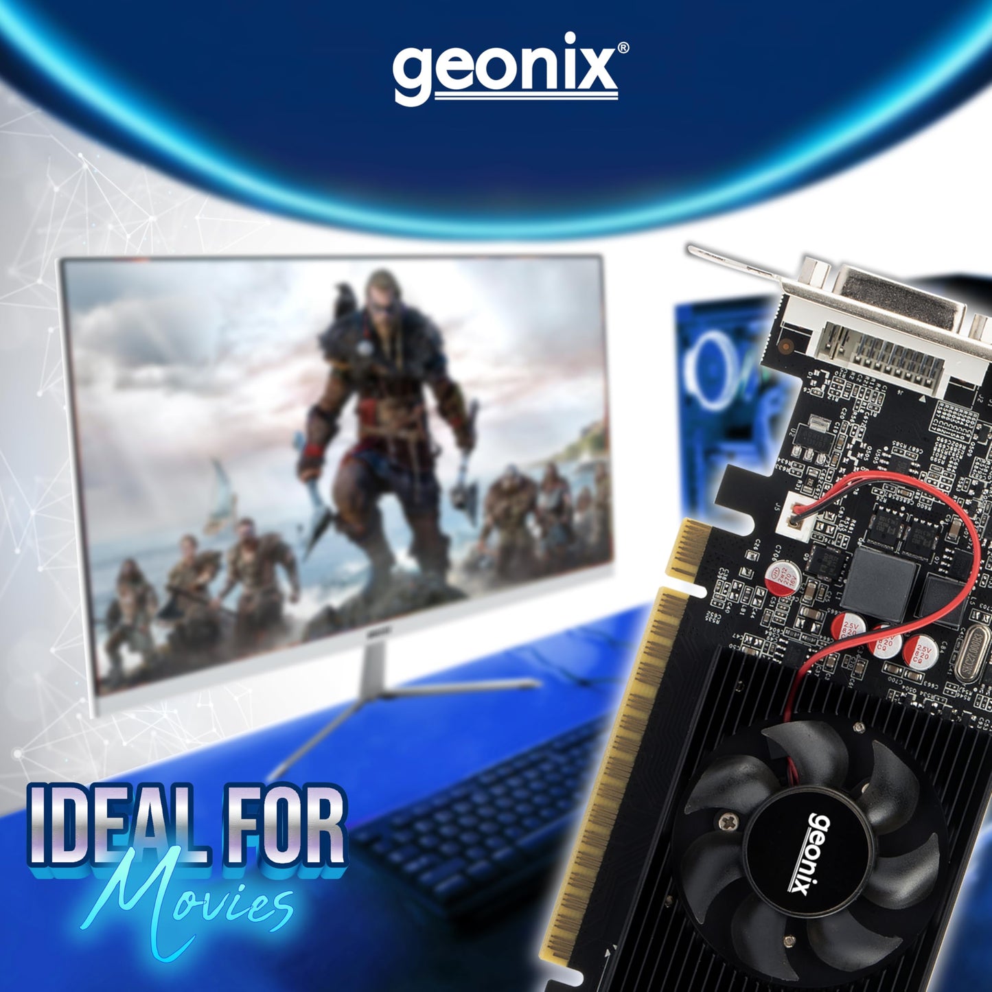 GEONIX GEFORCE GT 730LP 4GB DDR3 Graphic Card | 64bit Dual Slot | Multiple Outputs- VGA, HDMI, DVI | Support PCI-e2 Profile