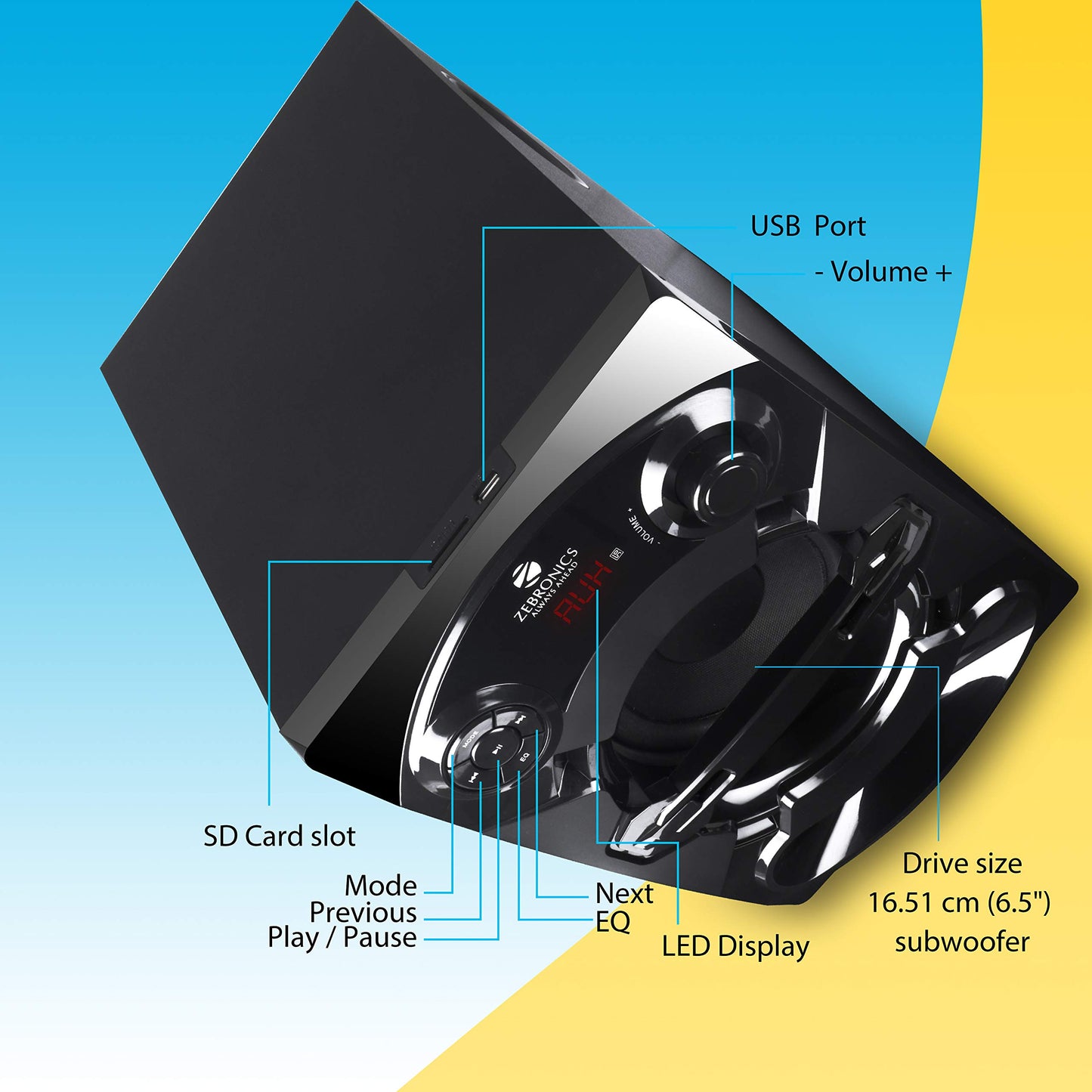ZEBRONICS Btrucf 80 Watt 5.1 Channel Multimedia Speaker