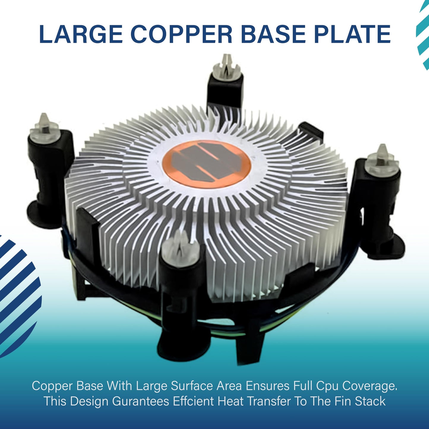 Geonix LGA 1200 CPU FAN I Black I Low Power Cosumption I Optimal Cooling Performance I 1 Year Warranty