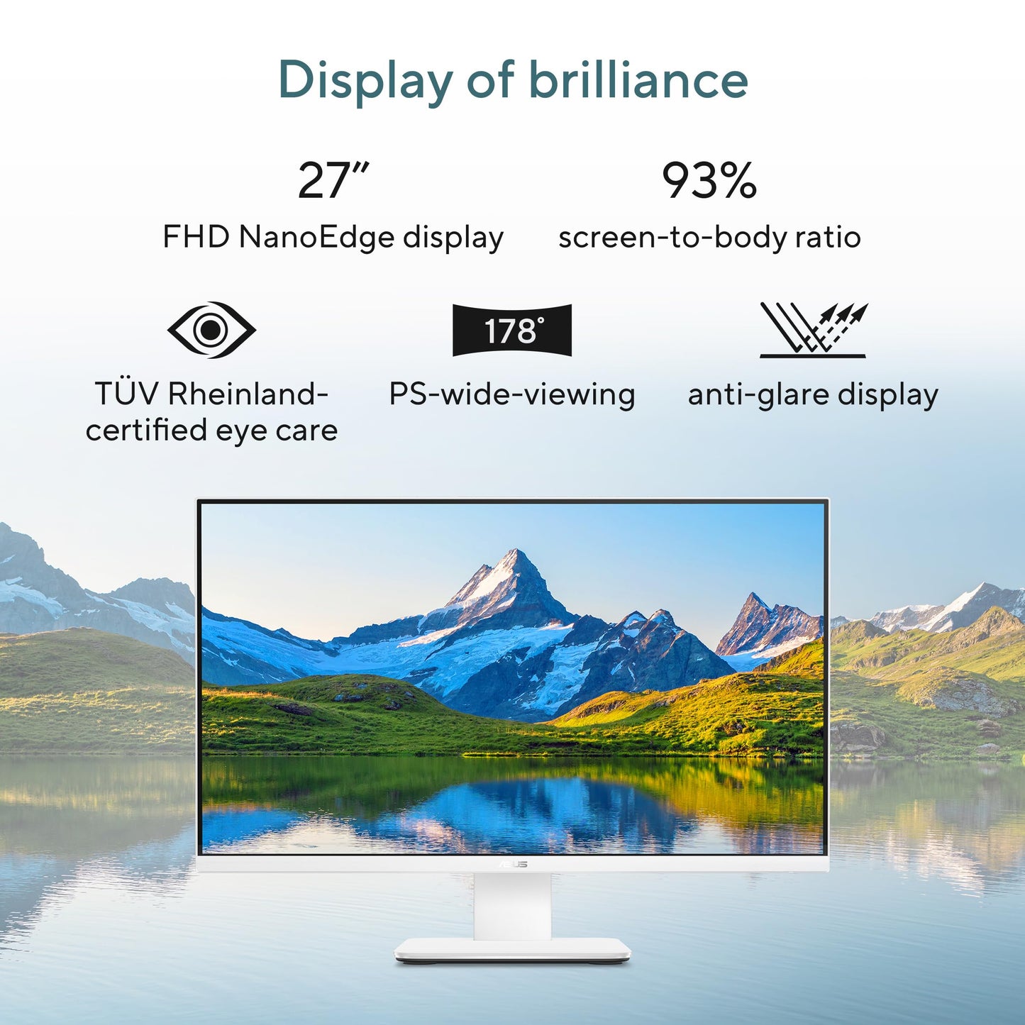 ASUS AiO V470,13th Gen Intel Core i3-1315U, 27" FHD,100Hz,All-in-One PC(8GB RAM/512GB SSD/Windows 11/Office 24/Retractable Camera/Wireless Keyboard & Mouse/M365 Basic (1Year)*) V470VAB-KWPE001WS