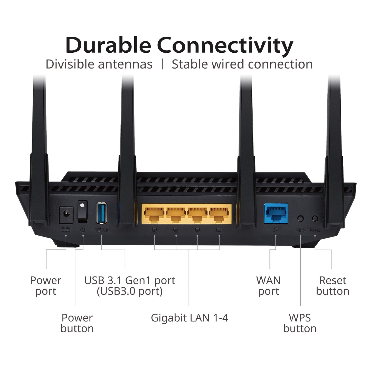 ASUS AX3000 Dual Band WiFi 6 (802.11ax) Router Supporting MU-MIMO and OFDMA Technology, with AiProtection Pro Network Security Powered by Trend Micro, Compatible with ASUS AiMesh WiFi System, Black