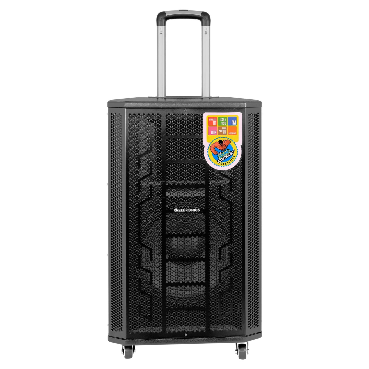 ZEBRONICS Metal Pro Powerful DJ Trolley Speaker with UHF Wireless Mic