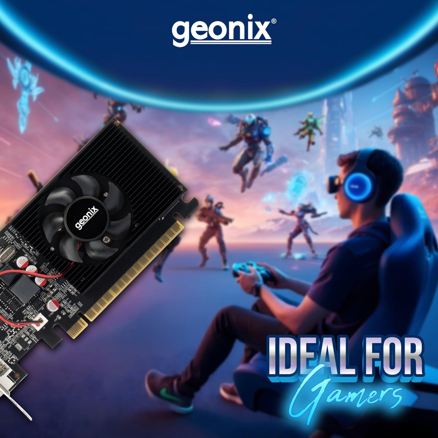 GEONIX GEFORCE GT 730LP 4GB DDR3 Graphic Card | 64bit Dual Slot | Multiple Outputs- VGA, HDMI, DVI | Support PCI-e2 Profile