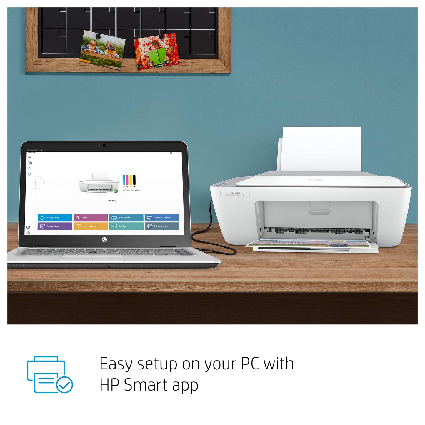 HP DeskJet Ink Advantage 2338 All-in-One Printer, Print, Copy, Scan, Hi-Speed USB 2.0, Up to 7.5/5.5 ppm (Black/Color), 60-Sheet Input Tray, 25-Sheet Output Tray, 1000-page Duty Cycle, Color, 7WQ06B