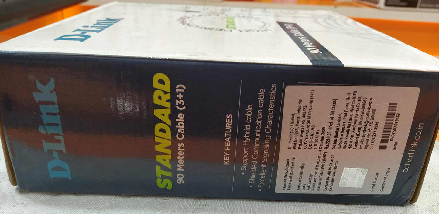 D-Link CCTV Standard 90MTR Cable (3+1)