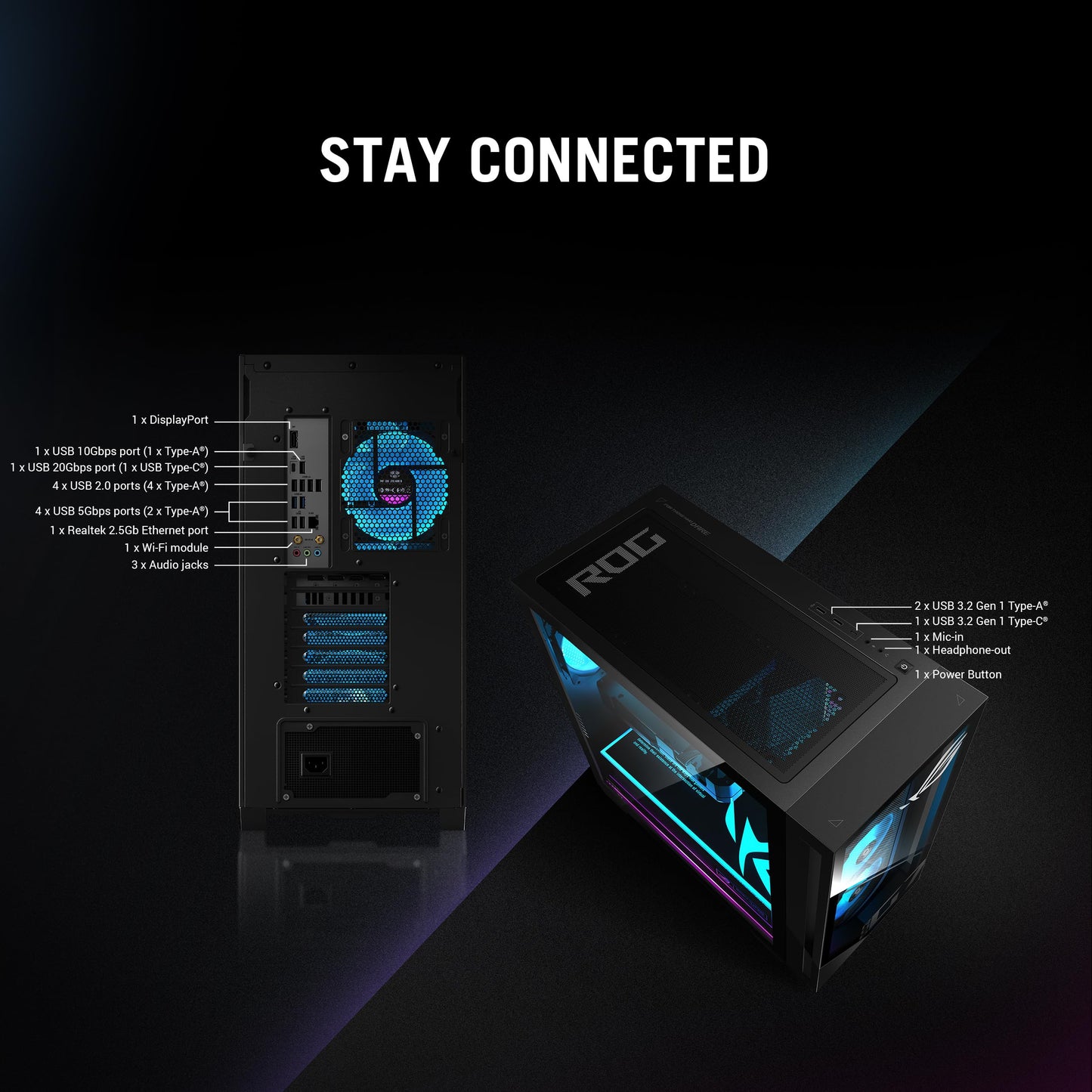 ASUS G700,Intel Core Ultra 9,Gaming Tower(GeForce RTX 5080-16GB/32GB RAM/2TB SSD/Windows 11/M365 Basic (1Year)*/Office Home 2024/with Gaming RGB Keyboard & RGB Mouse(USB)/Black/18Kg)G700TF-09285K047WS
