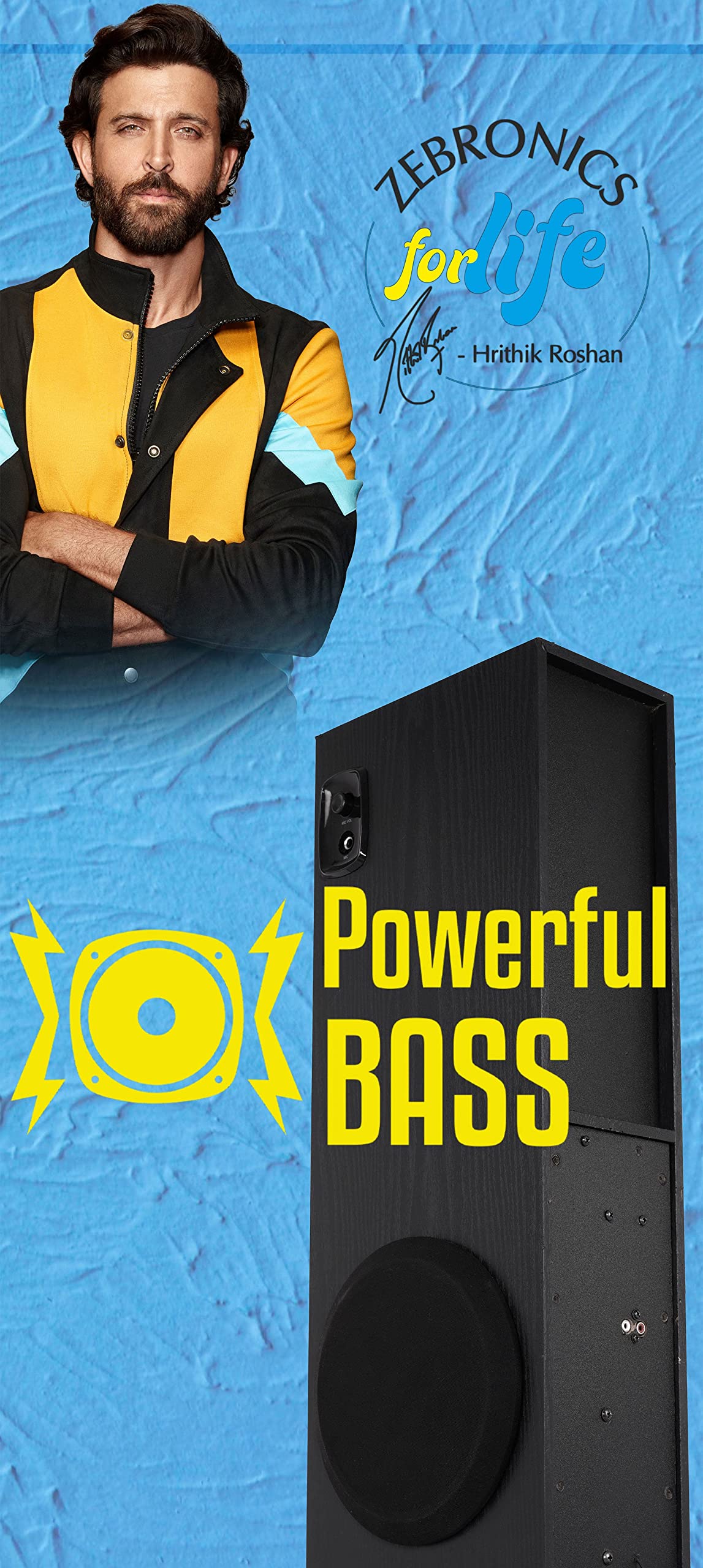 ZEBRONICS Impact Tower Speaker with Wireless BT/USB/FM/AUX and Wired Mic