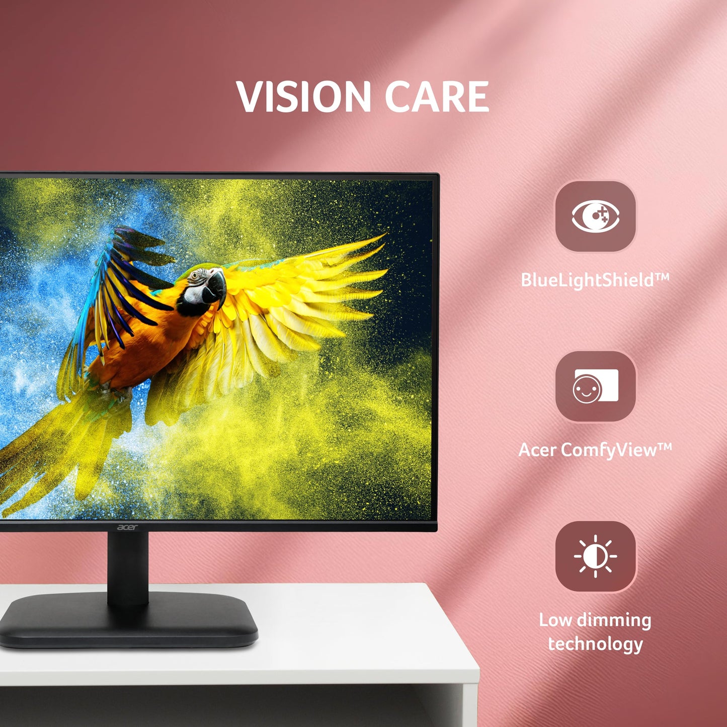 Acer EK240Y P6 P6 23.8 Inch IPS Full HD Backlit LED Monitor I 144Hz Refresh Rate, 1MS VRB Response Time, AMD FreeSync I 1 x VGA 1 x HDMI with Inbox HDMI Cable I Zero Frame Design I Eye Care I Black