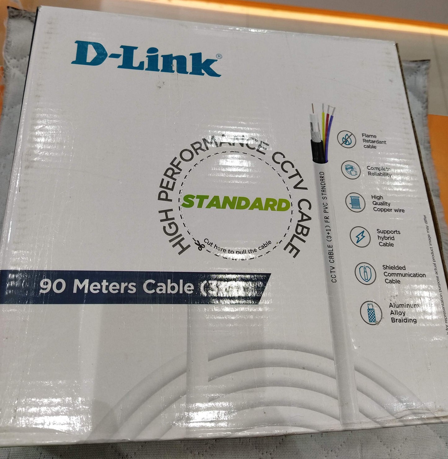D-Link CCTV Standard 90MTR Cable (3+1)