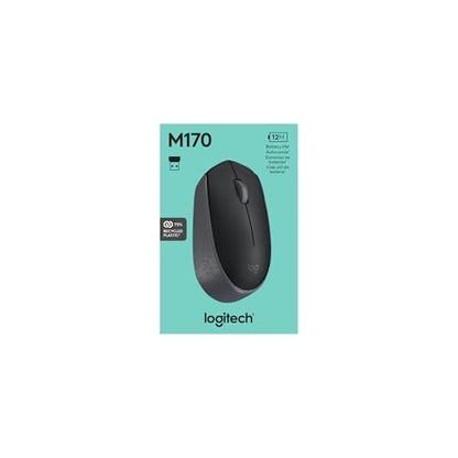 Logitech M170 2. 4GHz Wireless 3-Button Optical Scroll Mouse w/Nano USB Receiver (Black)